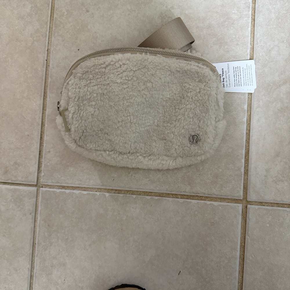 Lululemon White Fleece Everywhere Belt Bag